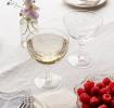 Etched star coupe glasses (set of 2) - Pink