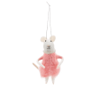 Felt mouse hanging decoration - Pink dress