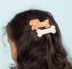 Hair clips (set of 2) - Dog and bone