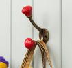 Ceramic double hook - red