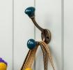 Ceramic double hook - blue