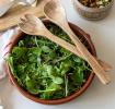 Mango wood salad server set