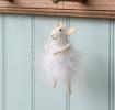 Felt mouse hanging decoration - White fluffy dress