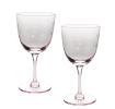 Etched star wine glasses (set of 2) - Pink