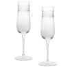 Vintage etched champagne glasses (set of 2) - Clear