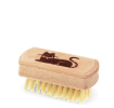 Wooden nail brush with cat printed on the handle