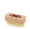 Wooden nail brush with butterfly printed on the handle