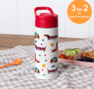Children's water bottle - Sunny Sausage Dog (stainless steel with straw, 500ml)
