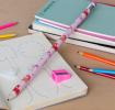 Unicorn printed pencil with pink sharpener