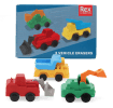 Truck-shaped erasers with packaging box displayed in the background