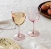 Etched star wine glasses 250ml (set of 2) - Pink