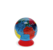 Colourful globe sharpener with a red base
