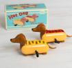Wind-up hot dog racers (set of 2) with a box