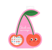Stick-on earrings in a pink cherry-shaped packaging