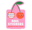 Pack of 100 cherry-themed nail stickers