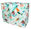 large rectangular bag with a light blue background, featuring colourful mermaid print