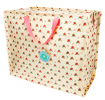 large rectangular storage bag with a floral print