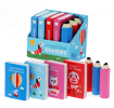 Set of erasers shaped like miniature books and pencils