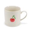 Stoneware mug featuring cherry print with handle