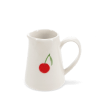 Stoneware milk jug featuring cherry print with handle 