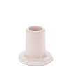 Taupe ceramic candle holder with a cylindrical shape and wide flat base