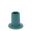 Sea green ceramic candle holder with a cylindrical shape and wide flat base