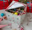 robin christmas decoration bag filled with baubles 