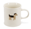 Stoneware mug featuring a dog with handle 
