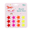 Package of 12 star-shaped bicycle spoke in different colour