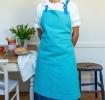 Two-tone utility apron - Aqua blue