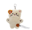 Cat-shaped plush keyring with a metal clasp