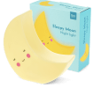 Yellow moon night light shown next to the packaging box 