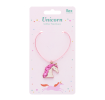 Children’s necklace with pink cord and sparkling unicorn pendant in packaging
