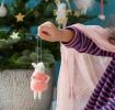 Felt mouse hanging decoration - Pink dress