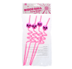 Four disco ball party straws in a packaging