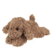 Brown plush dog toy lying down with floppy ears and soft fur