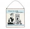 Cook With Wine Metal Sign