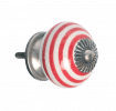 Red Stripe Ceramic Drawer Knob