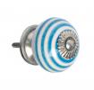 Blue Stripe Ceramic Drawer Knob