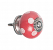 White Spot Red Ceramic Drawer Knob
