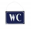 French Blue Metal Wc Sign