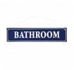 French Blue Metal Bathroom Sign