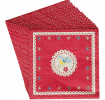 Set Of 20 Red Vintage Doily Cocktail Napkins