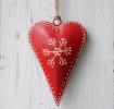 Red Rustic Snowflake Heart
