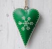 Green Rustic Snowflake Heart
