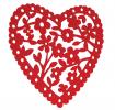 Small Red Felt Floral Heart Placemat