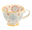 Stoneware Tea Cup Cinnamon Flower