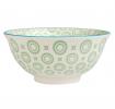 Large Japanese Bowl Green Circles