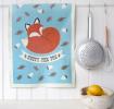 Rusty The Fox Cotton Tea Towel In Gift Box