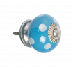 White Spot Blue Ceramic Drawer Knob